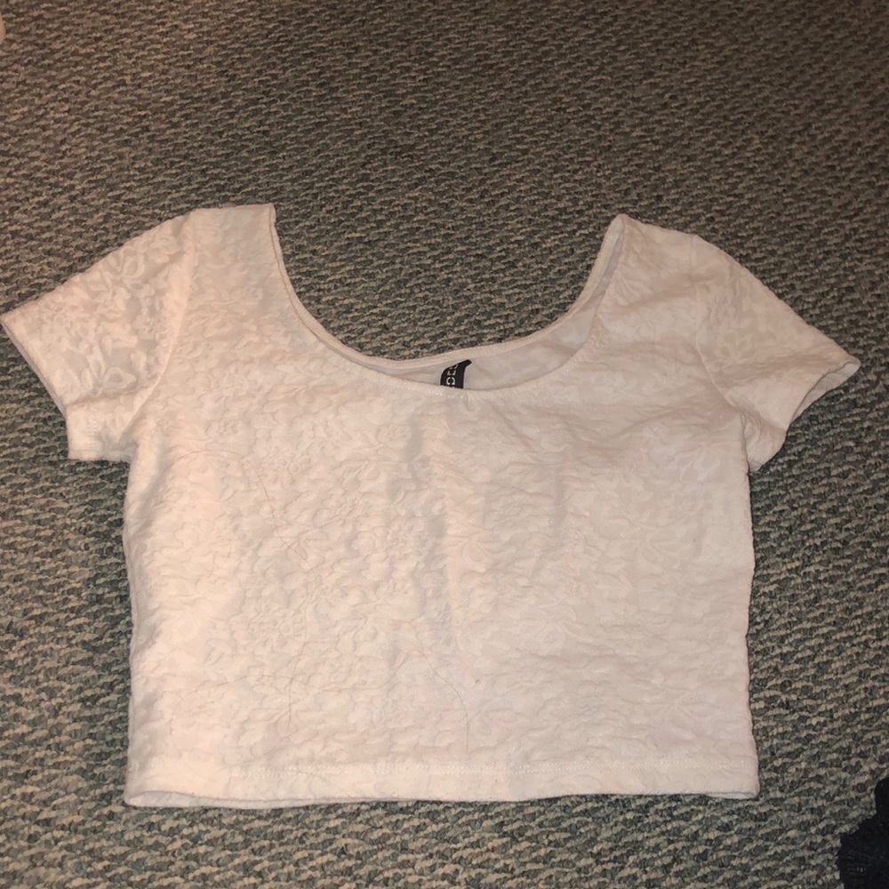 lacy white crop top